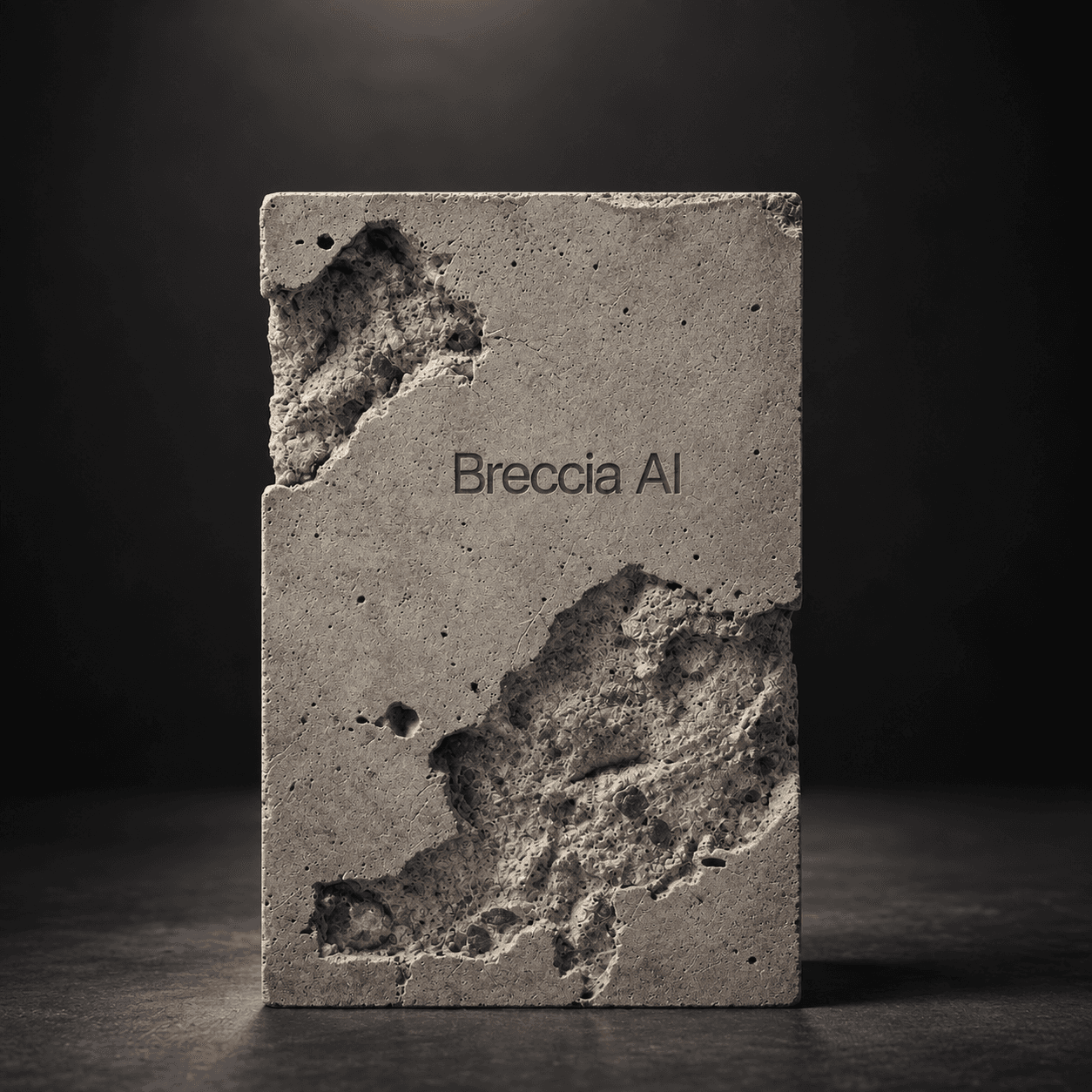 Breccia AI em uma parede de concreto
